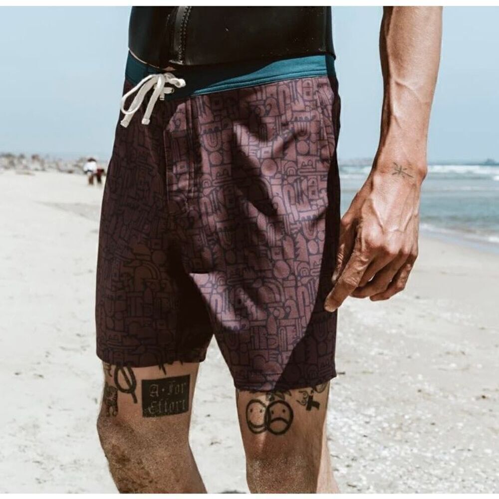 Taylor Stitch Bo Boardie Board Shorts In Building Blocks Geometric Mens variety‎